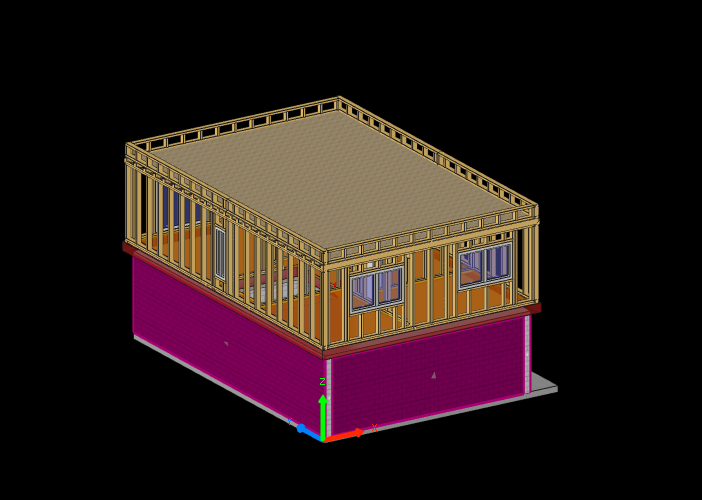3D-CAD-Modell eines Holzrahmenbaus von Holzbau Prümmer